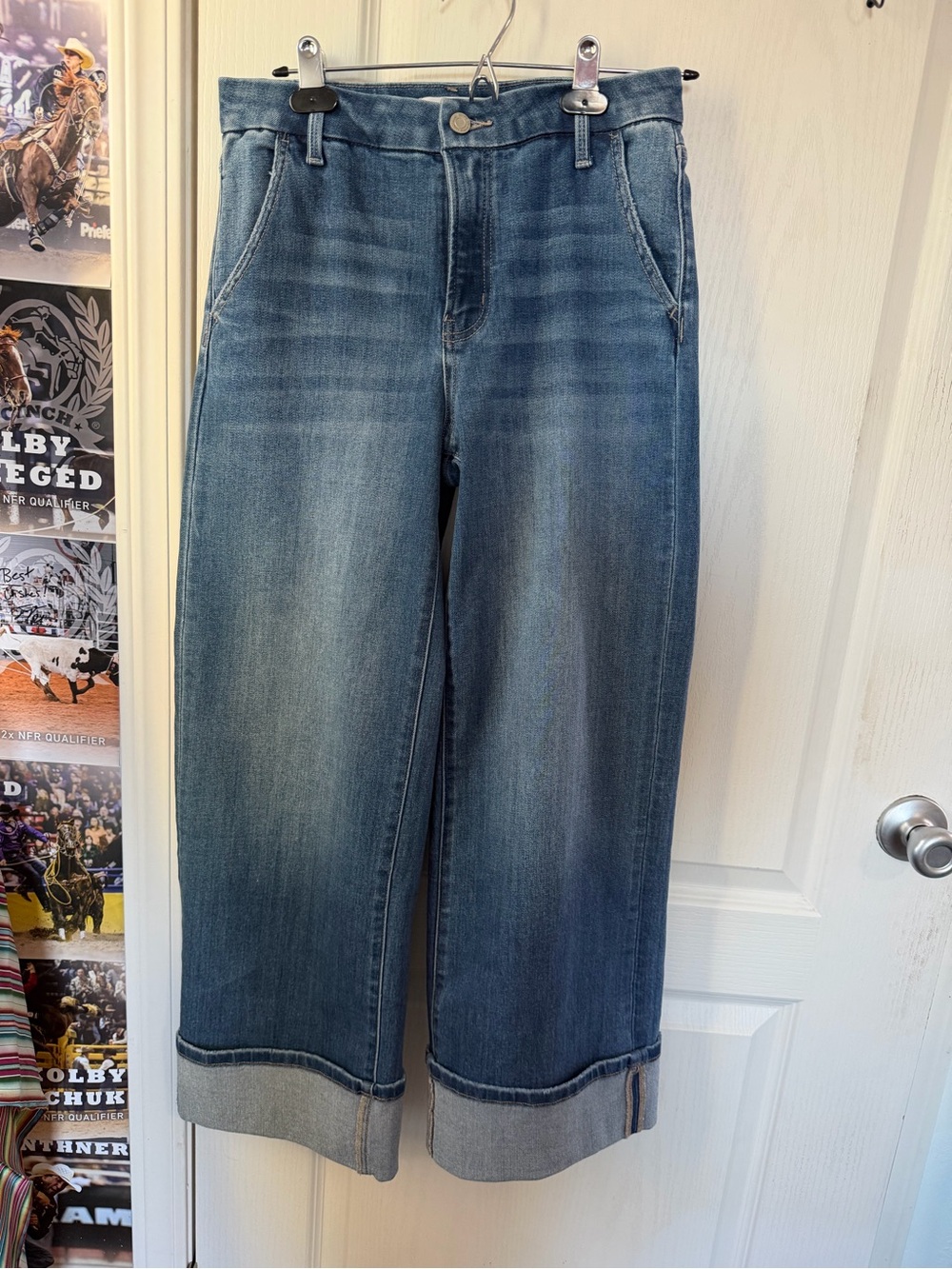 Vervet Wide Leg Cuffed Jeans